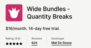 Boost your average order value by offering quantity discounts, buy-one-get-one (BOGO) deals, or product bundles through WideBundle.
